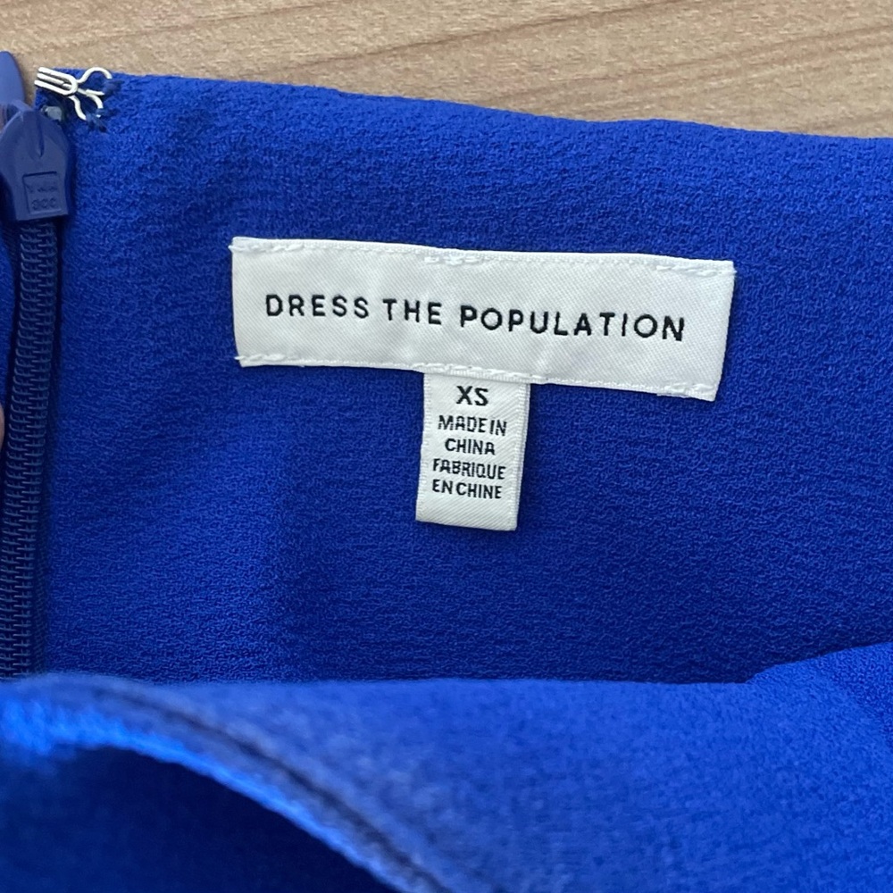 Dress the Population Cobalt Blue Sweetheart Neckline Sheath Dress - Size XS - Picture 4 of 7